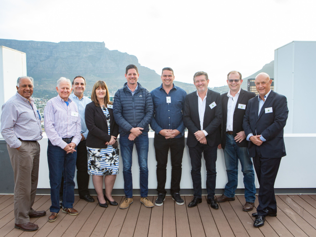 The CCID board of directors, from l to r - Nawal Ramasar - Julian Leibman - Tasso Evangelinos - Samanatha Clingham - Grant Elliott - Michael Bauer