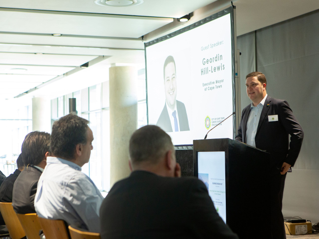 Executive Mayor – Geordin Hill-Lewis addresses the audience