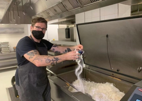 Guy Bennett cooking at Ladles of Love