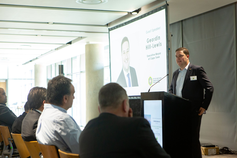 Executive Mayor – Geordin Hill-Lewis addresses the audience