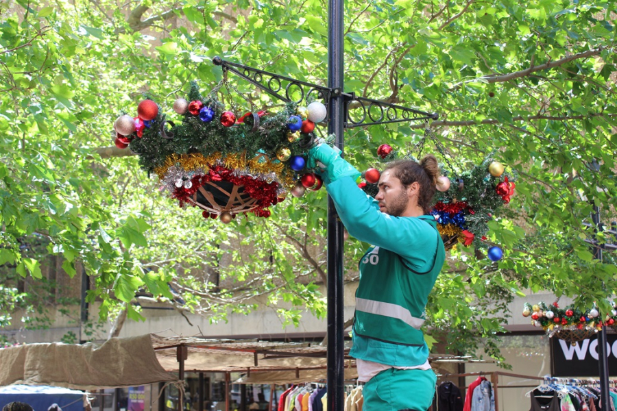 Festive hanging baskets