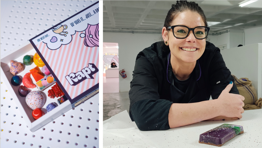 Chocolatier_Kaylah Greenberg_with a Pistachio Kataifi Bar